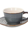 Tazza caffè con piattino, ceramica avio, set 6pz. Tognana