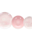 Servizio tavola da 6 Moon Bon bon, colore rosa, in porcellana. Tognana