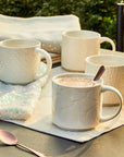 Mug Rhombus Relief, Linea New Milk&coffee, porcellana, colore bianco. Tognana