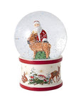 Palla di vetro grande con neve Babbo Natale e cervo Villeroy & Boch linea Christmas Toy's