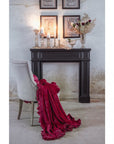 Plaid con gala bordeaux Serie Romantic Frill. Blanc Mariclò