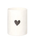 Portamestoli e posate bianco con cuore grigio. Simple day
