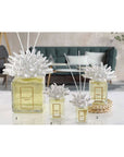 Profumatore 250 ml. con tappo anemone, colore bianco, in porcellana Capodimonte. Melaverde