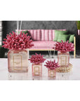Profumatore 100 ml. con tappo anemone, colore fucsia, in porcellana Capodimonte. Melaverde