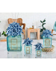 Profumatore 100 ml. con tappo stelle marine, colore azzurro, in porcellana Capodimonte. Melaverde