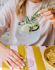 Set 2 calici decoro "Gin & Tonic", trasparente con scritta in bianco. Simple day