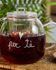 Teiera piccola con infusore decoro "Per tè", trasparente. Simple day