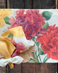 Set colazione puro lino, linea Garden eden, 4 tovagliette + 4 tovaglioli. The napking