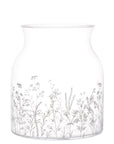 Vaso portafiori in vetro decoro Primavera, trasparente con scritta in bianco. Simple day