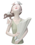 Statua Donna "Viola" Linea Lolly Dolly con farfalle e vaso. Tognana
