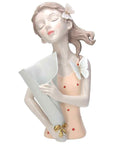Statua Donna "Margherita" Linea Lolly Dolly con farfalle e vaso. Tognana
