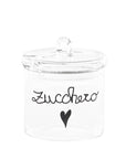Zuccheriera in vetro borosilicato decoro "Zucchero" trasparente con scritta in nero. Simple day