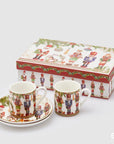 Set 2 tazzine caffè con piattino, in scatola regalo, Schiaccianoci. EDG