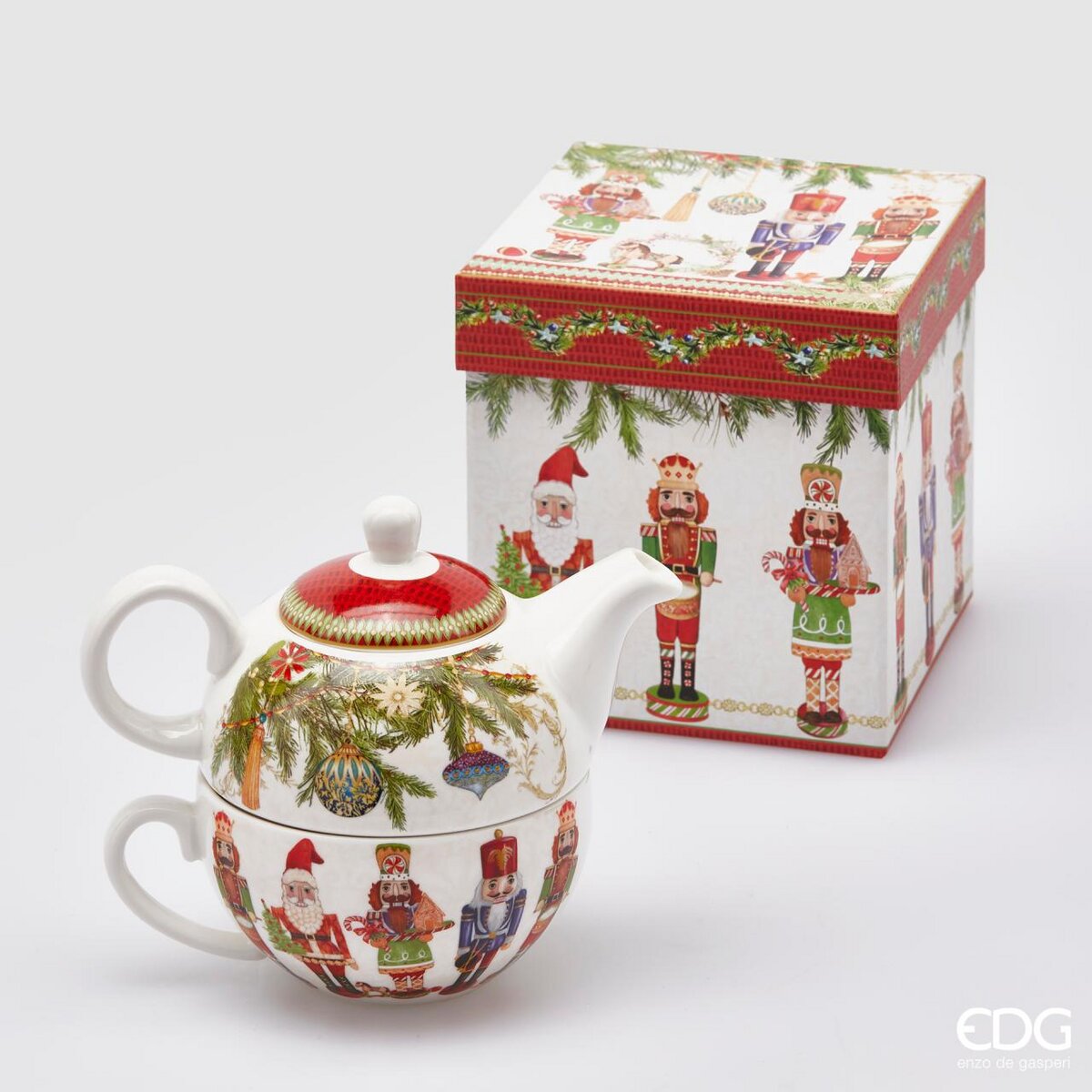 Tea for one, in scatola regalo, Schiaccianoci, misura H.13x D.12 cm. EDG