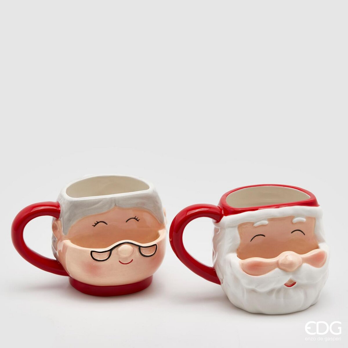 Tazza Babbo Natale o Mamma Natale, in ceramica. EDG