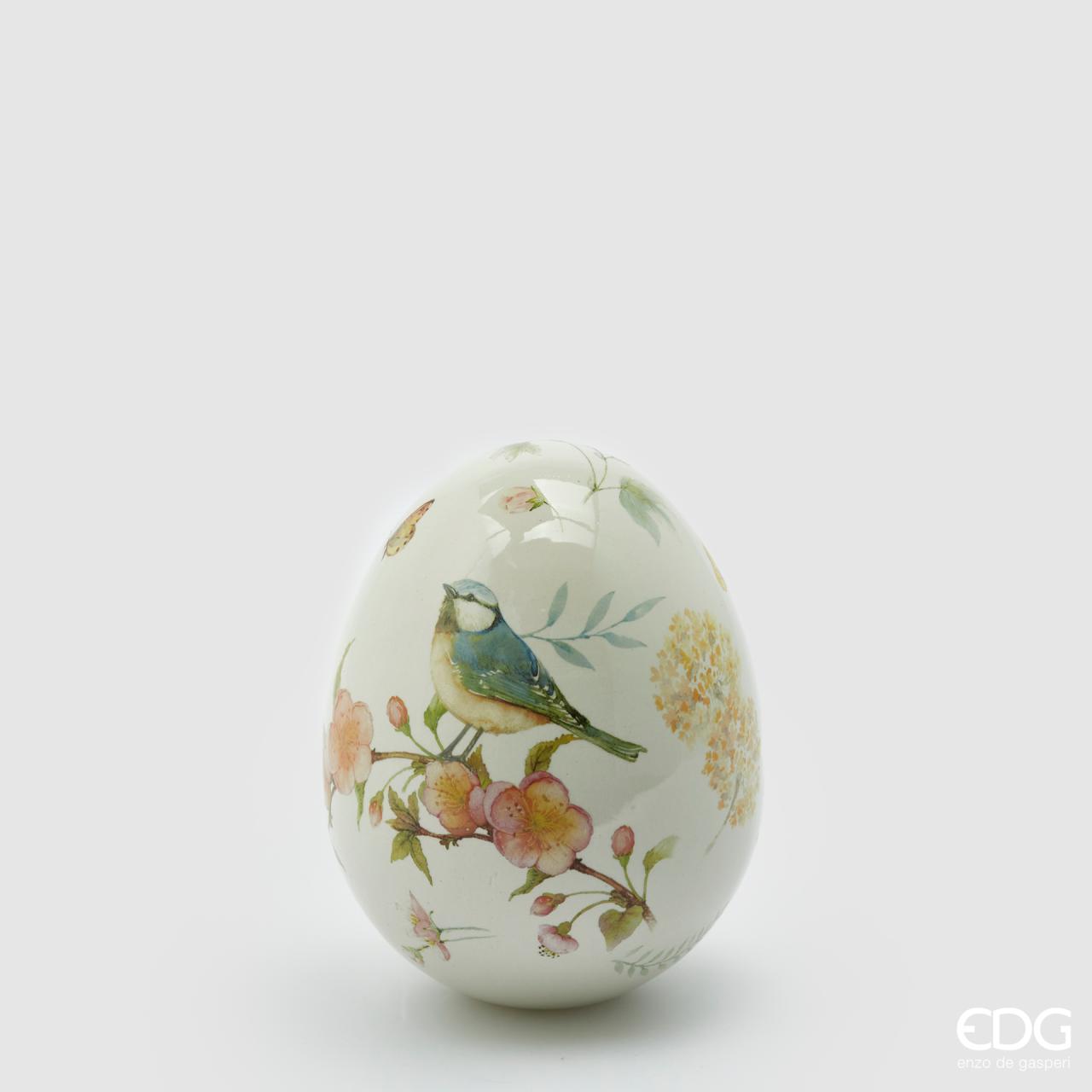 Uovo Spring, in ceramica, H 16 D. 13 cm. EDG
