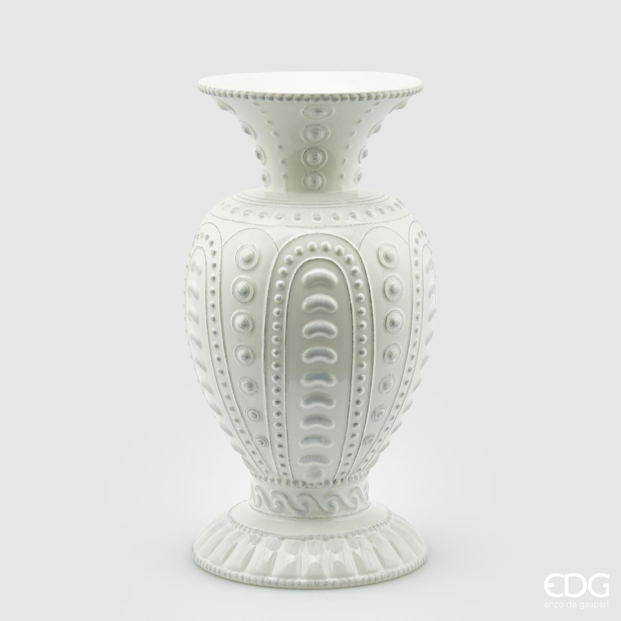 Vaso Atlantis, bianco, misura H. 43x D 22cm. EDG