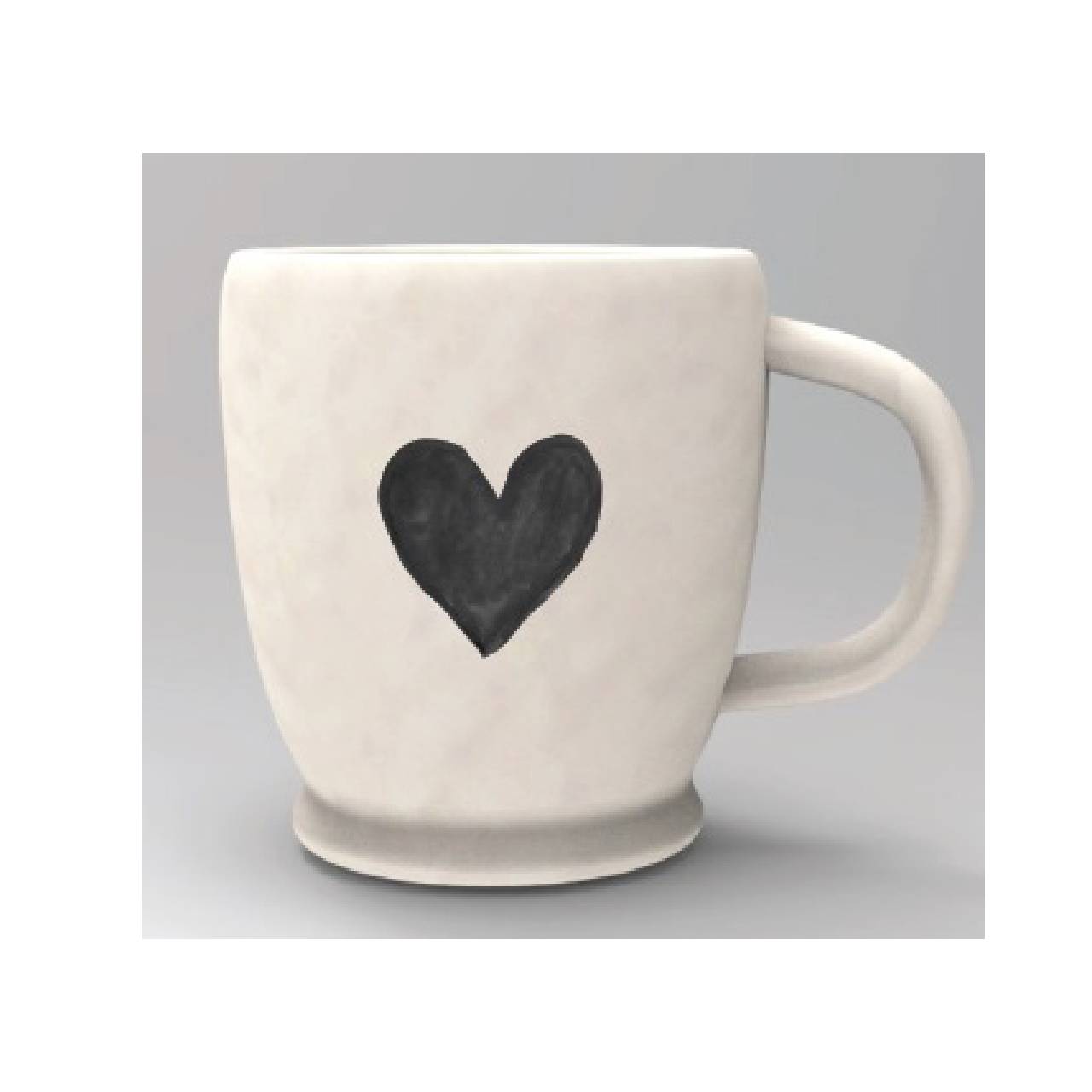 Mug con cuore grigio acquerello. Simple Day