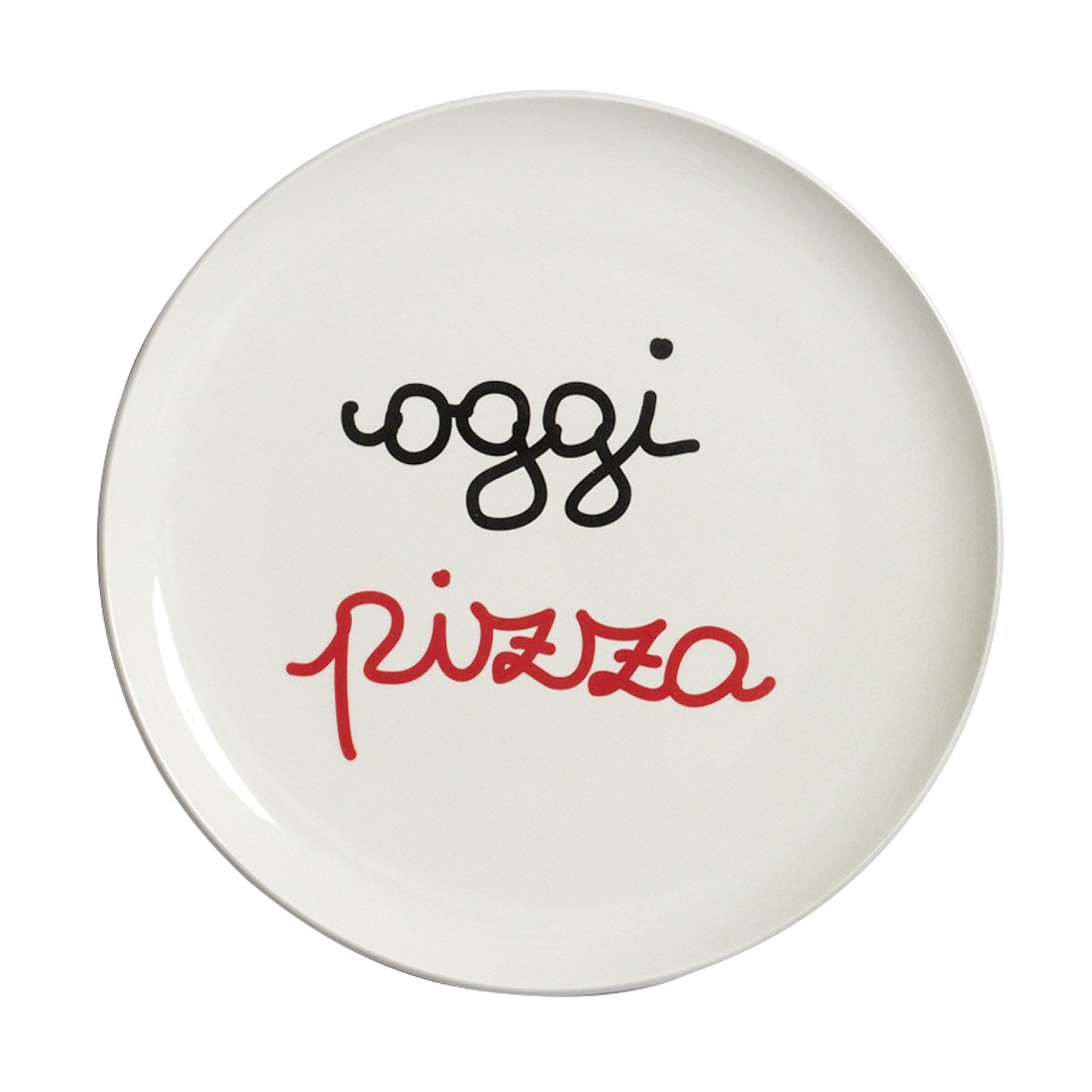Piatto pizza in ceramica decoro "Oggi pizza". Simple day