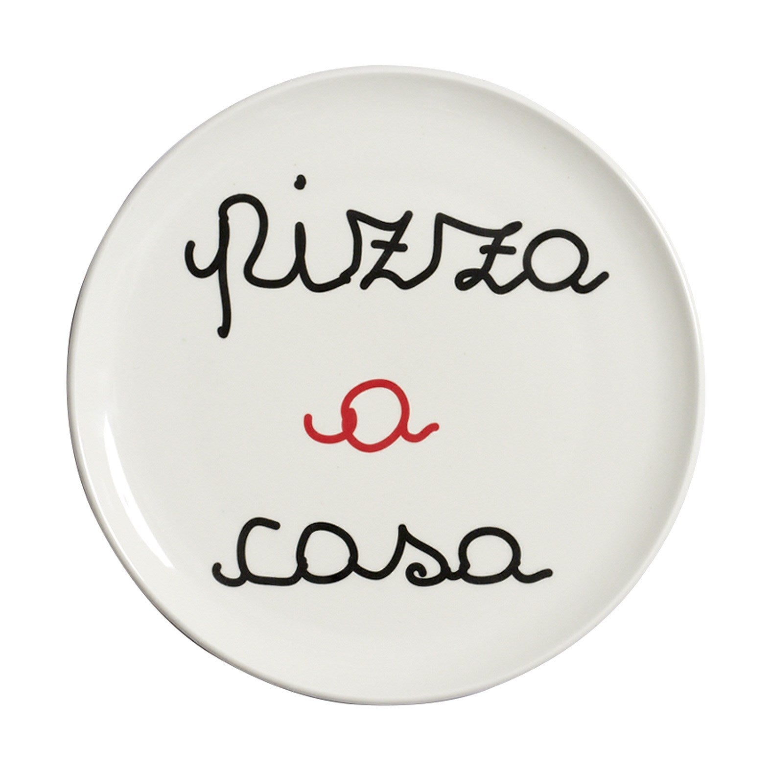 Piatto pizza in ceramica decoro "Pizza a casa". Simple day