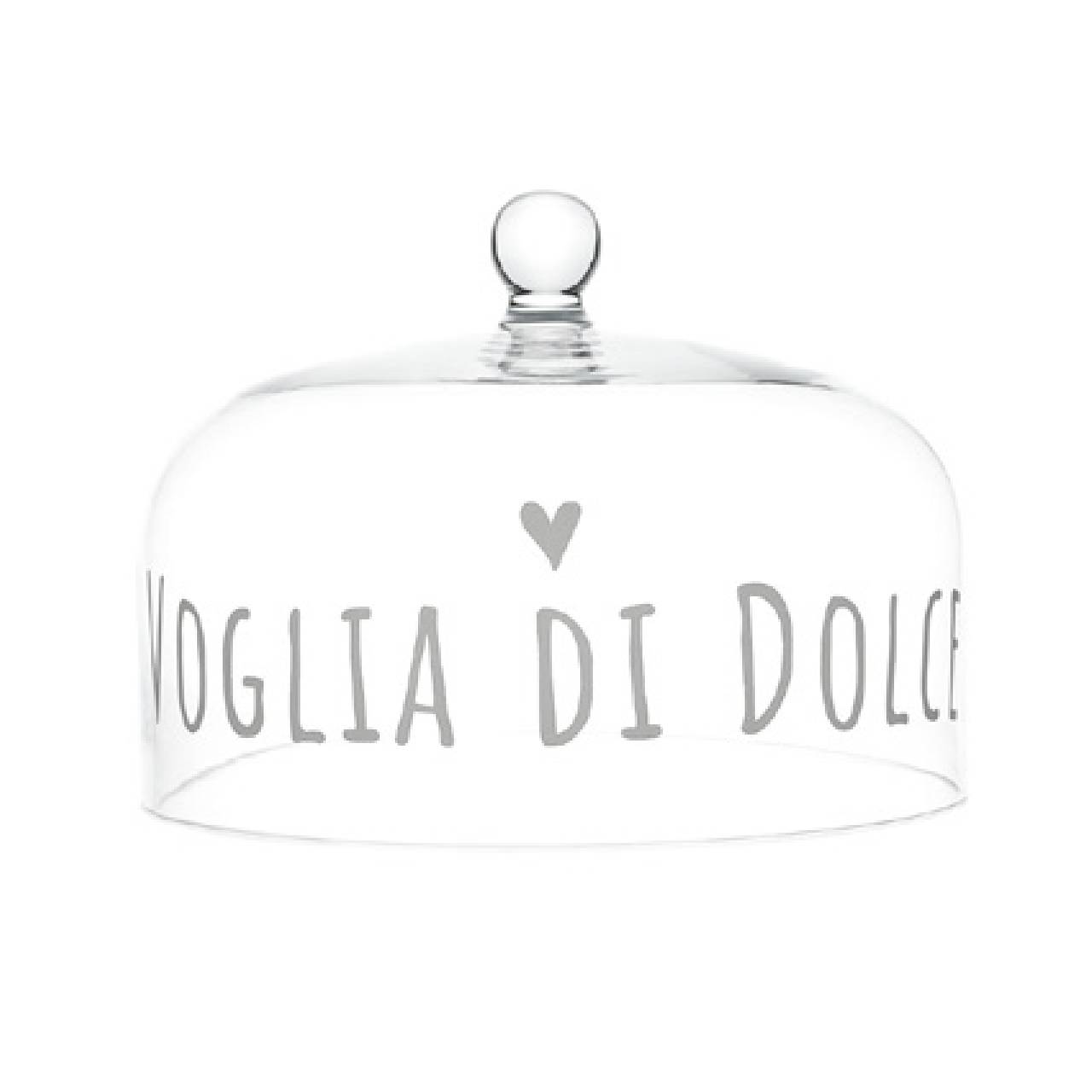 Campana in vetro decoro "Voglia di dolce" in bianco diametro 24.5cm. Simple day