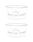 Set 2 coppette gelato decoro "Love ice cream". Simple day