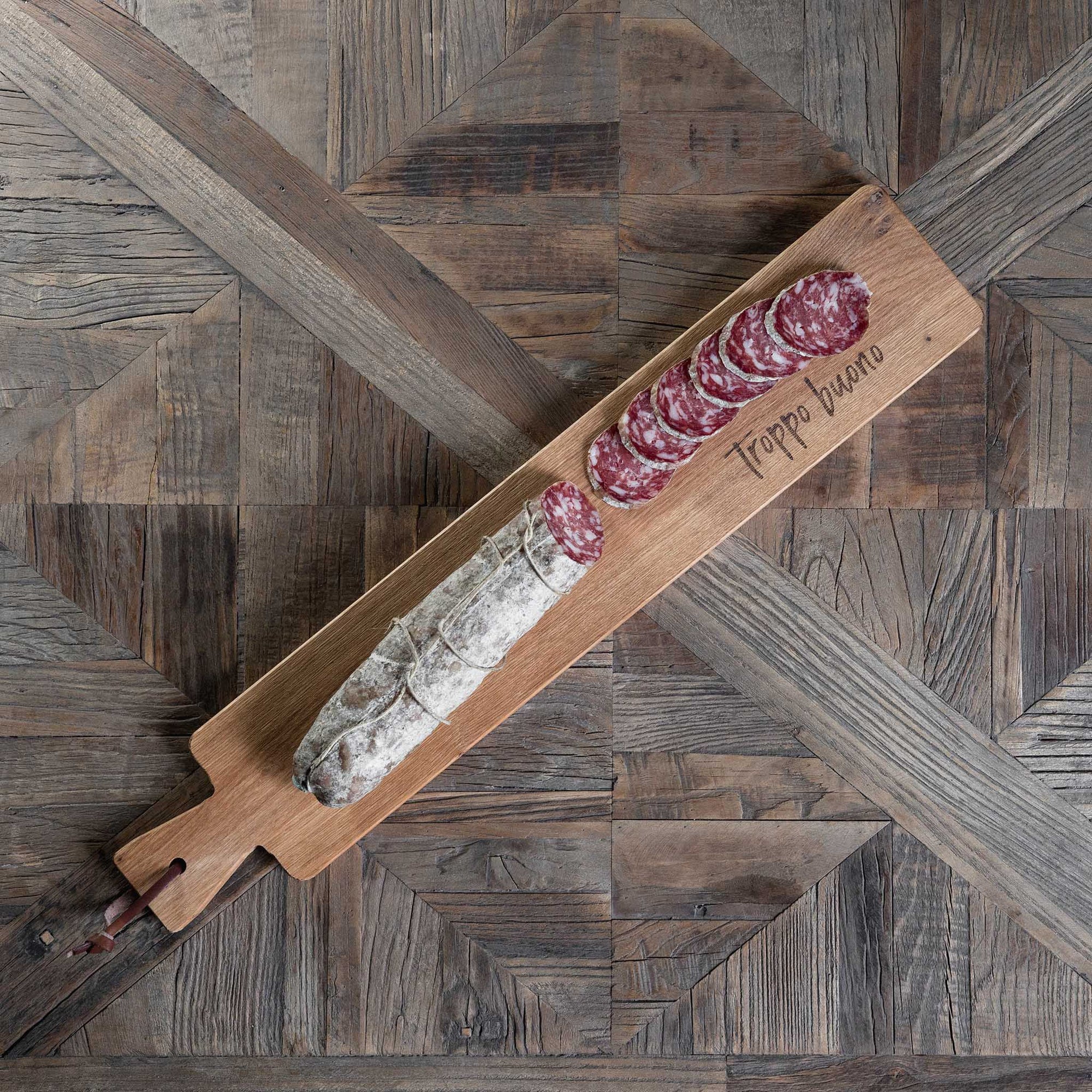 Tagliere in legno con decoro &quot;Troppo buono&quot;. Simple Day
