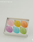 Set 6 Uova di Pasqua satin, colori assortiti, H.6cm. EDG