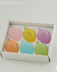 Set 6 Uova di Pasqua satin, colori assortiti, H.8cm. EDG
