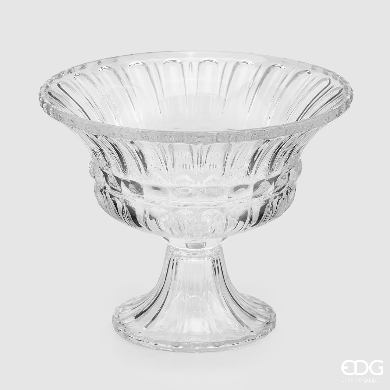 Coppa Centrotavola con piede rotondo 31 cm, in vetro. EDG
