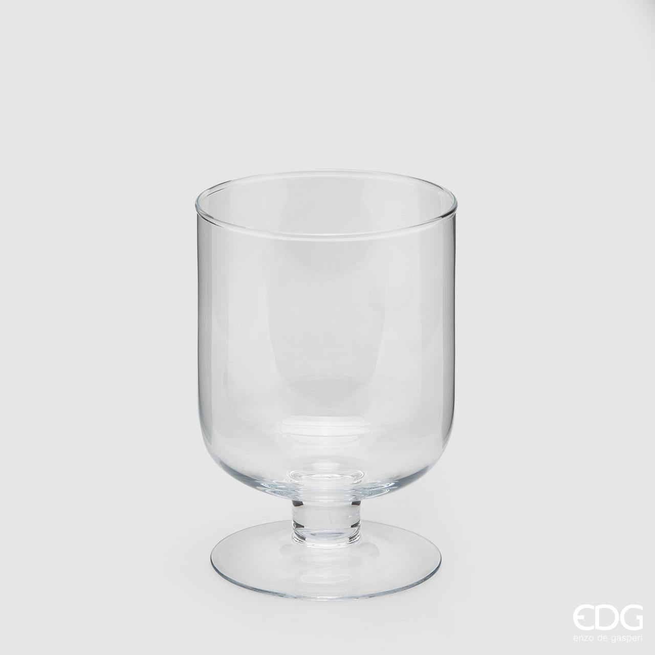 Vaso coppa con piede, in vetro trasparente H24. EDG