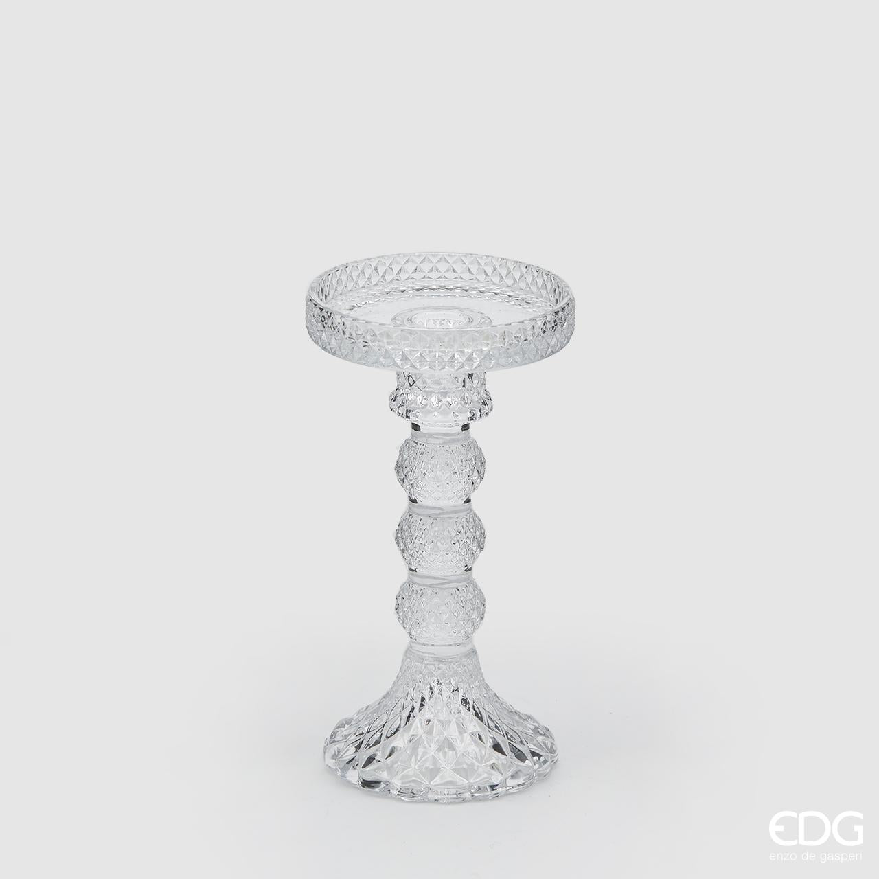 Portacandela "Classic", in vetro, misura H.16,7 x D. 8,8 cm. EDG