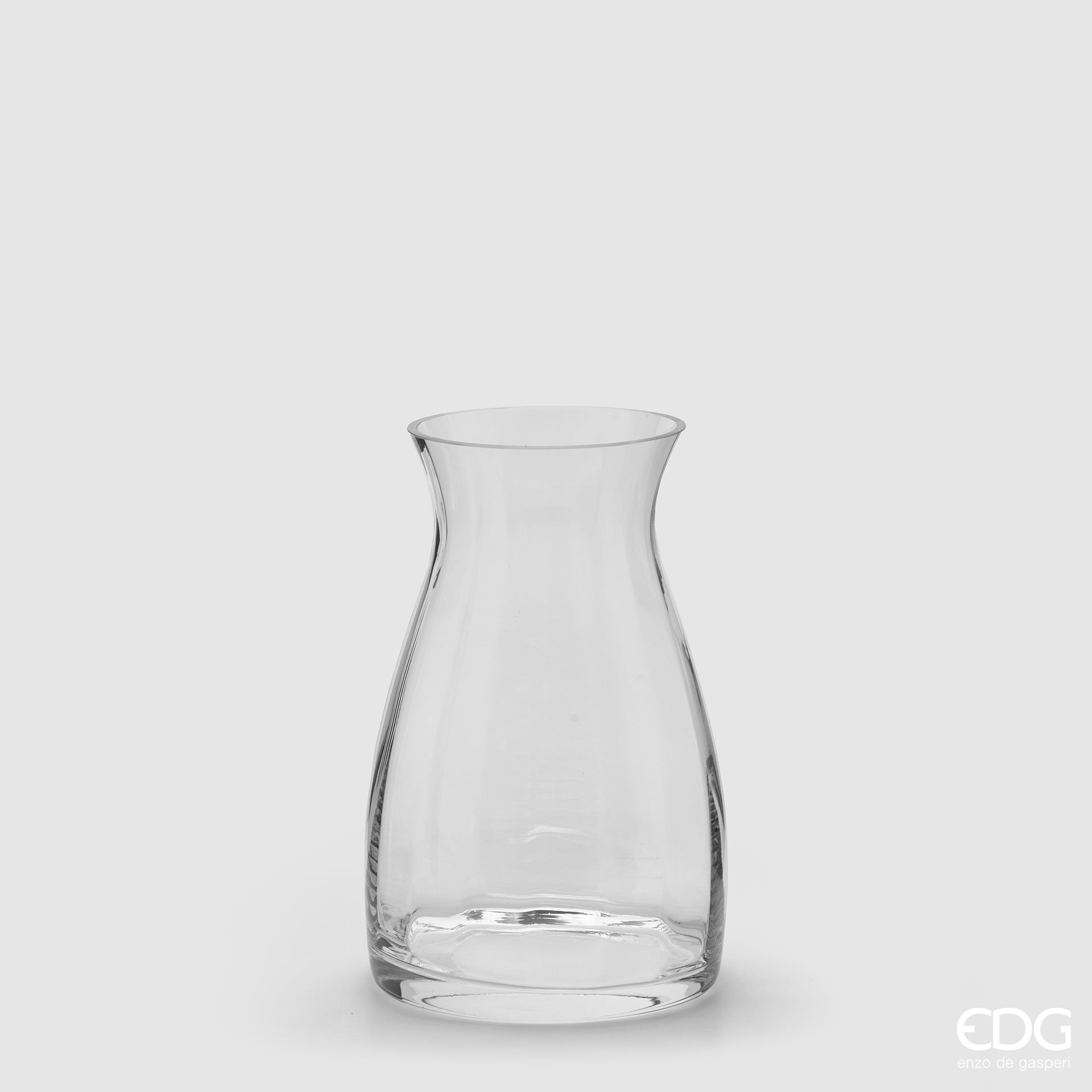 Vaso Nida "Optic" anfora, misura piccola H. 30xD.20 cm., in vetro, trasparente. EDG