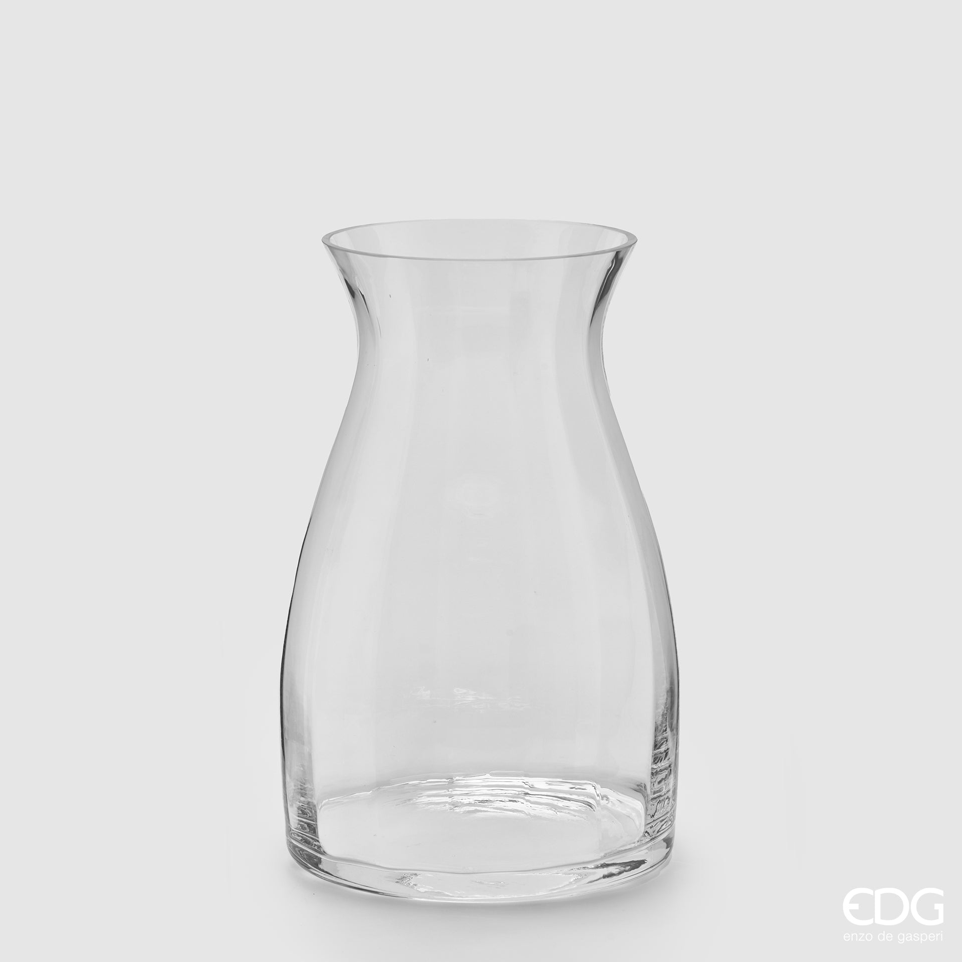 Vaso Nida "Optic" anfora, misura grande H. 38xD.22 cm., in vetro, trasparente. EDG