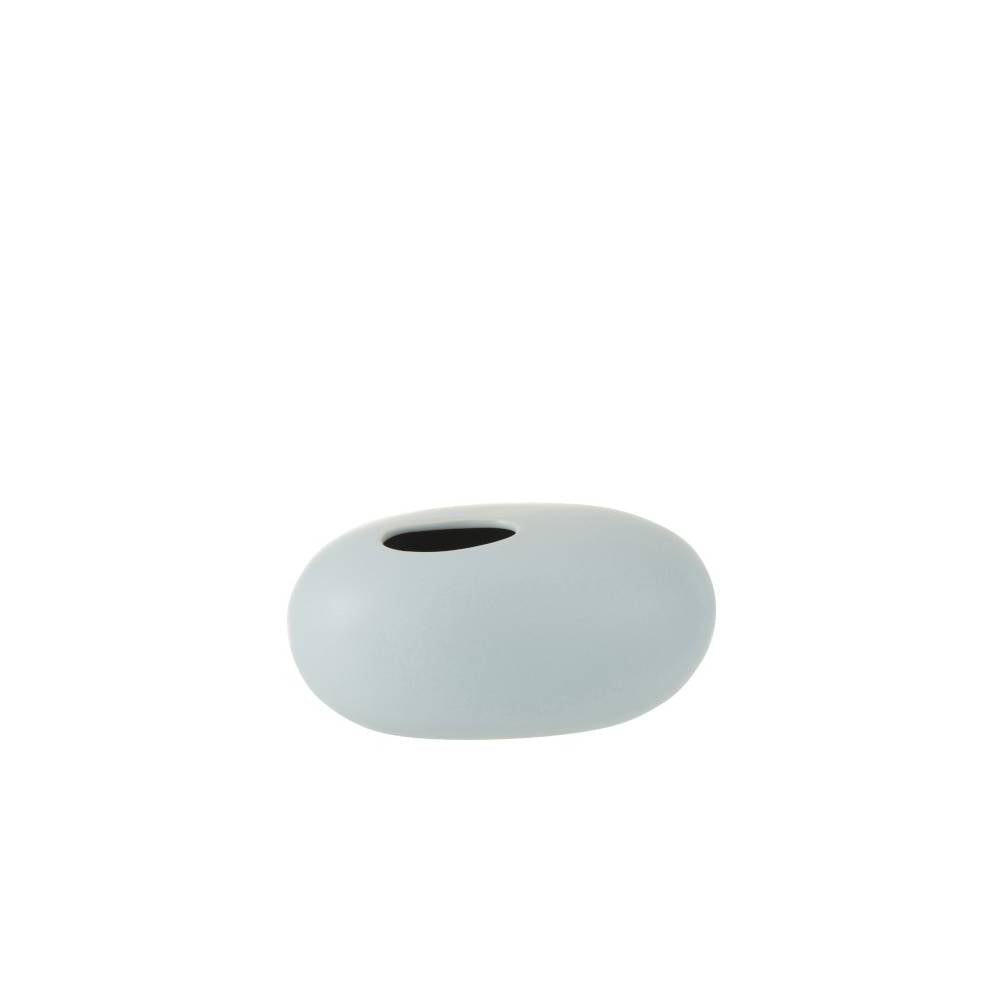 Vaso Ovale Ceramica Opaco Blu Pastello Large. Jolipa