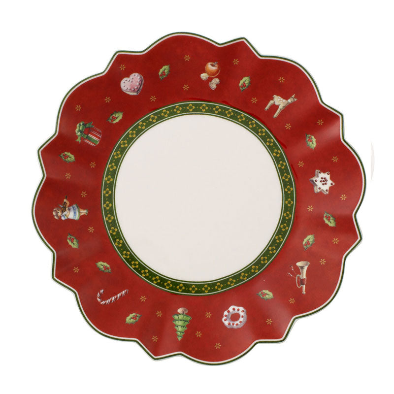 Piatto natalizio per pane in porcellana Toy's Delight