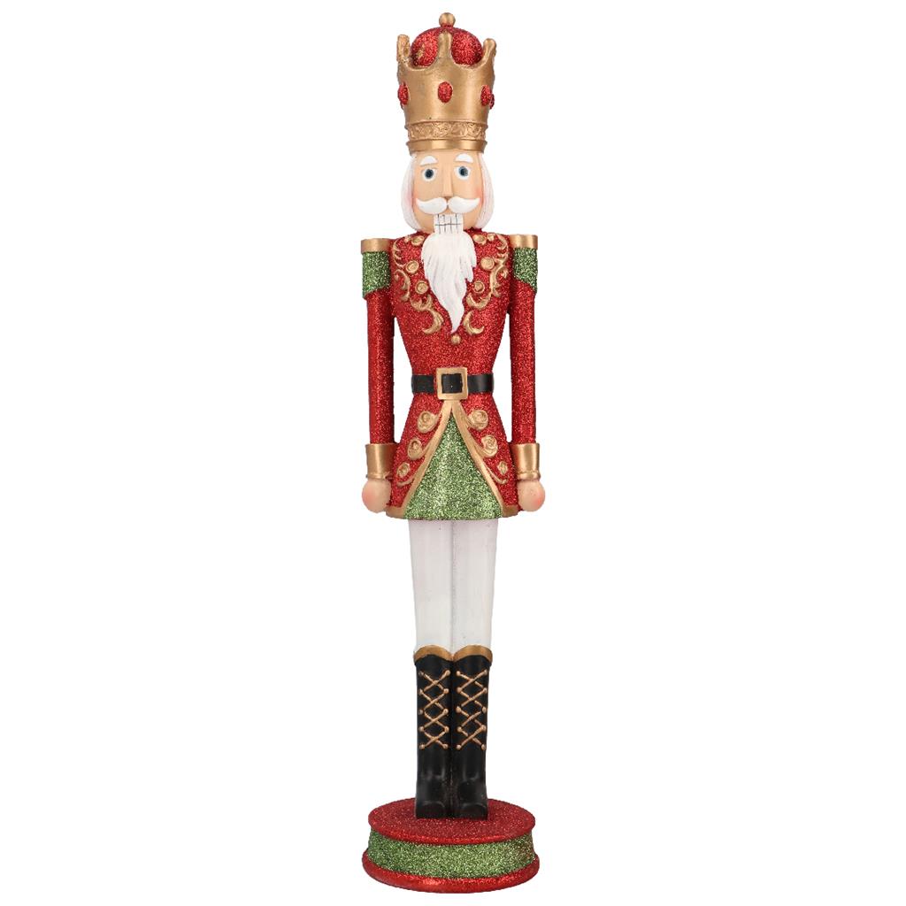Schiaccianoci in resina giacca rossa e pantalone bianco. Timstor