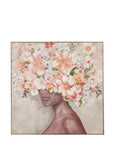 Quadro volto con fiori, con cornice, 100x100 cm. L'oca nera