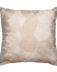 Cuscino quadrato ricamato beige e bianco. L'oca nera