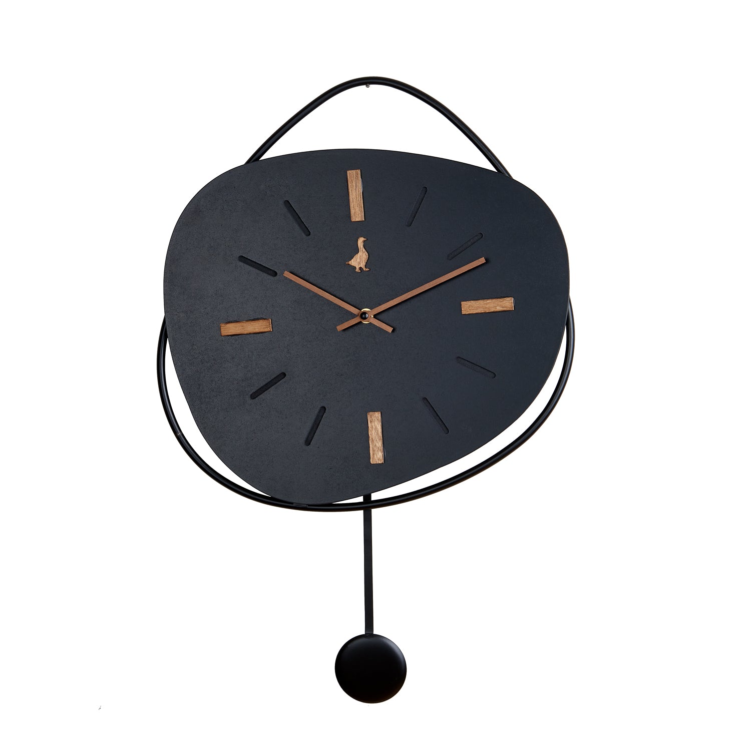 Orologio Parete con pendolo, colore nero. L'oca nera
