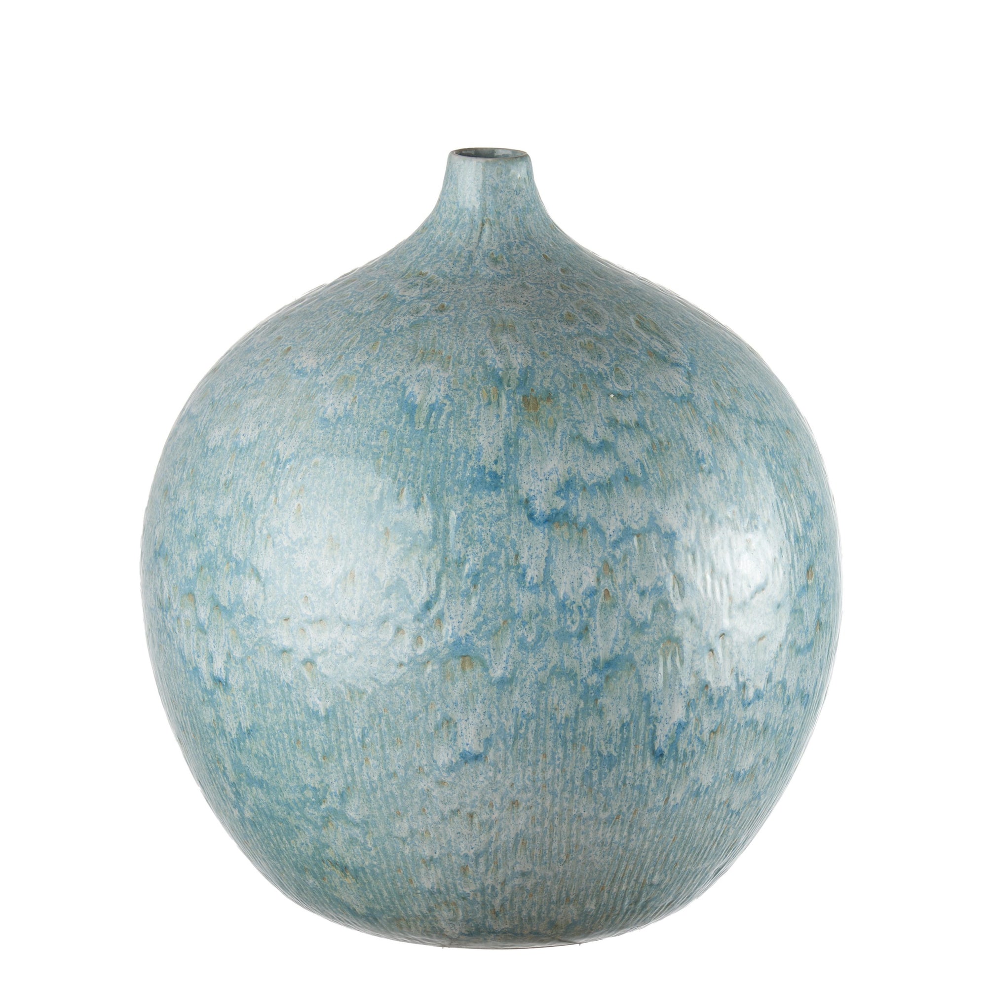 Vaso alto, in ceramica azzurro, misura Ø32x33h. Marca L'oca nera