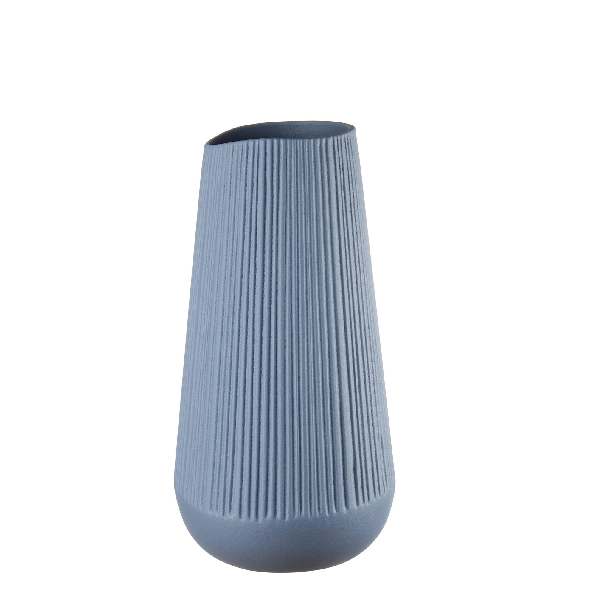 Vaso alto azzurro, diam. 18x35H. cm. L'oca nera