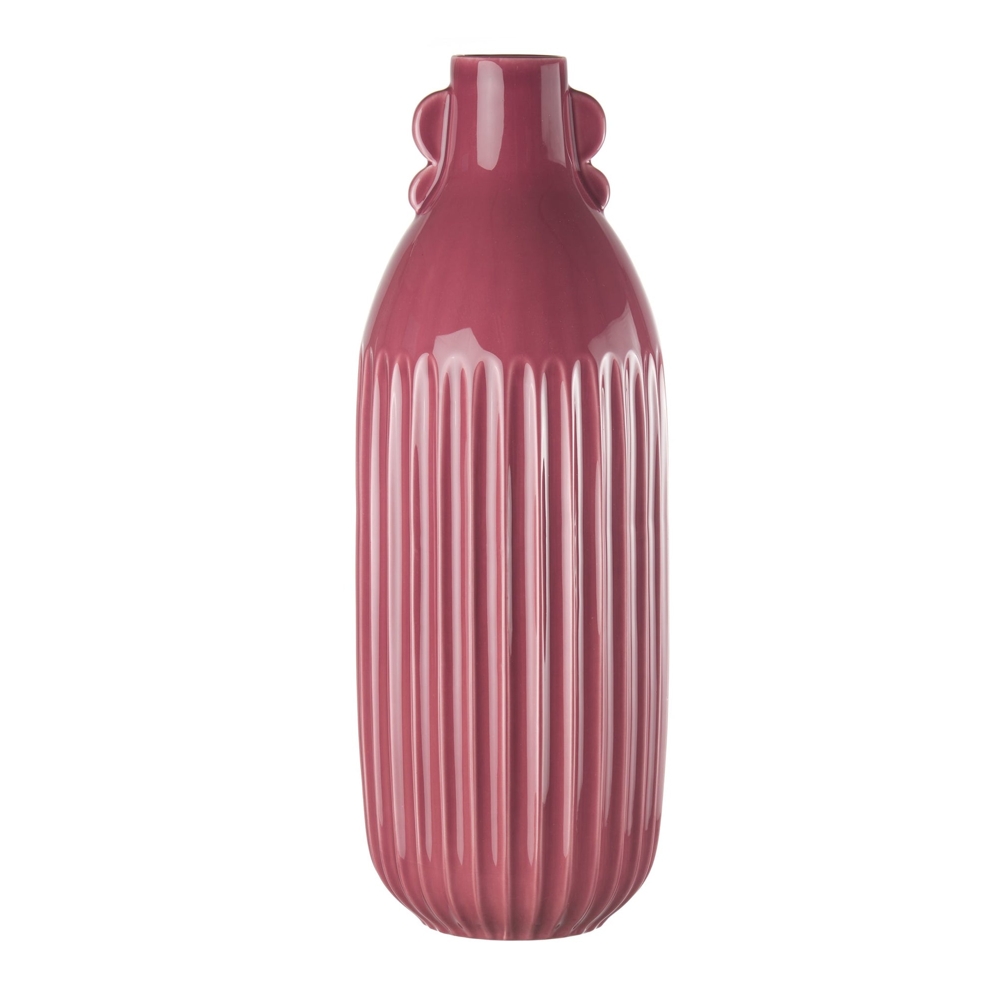 Vaso/anfora lucido alto ciclamino, diam. 16,5x44,5H. cm. L'oca nera