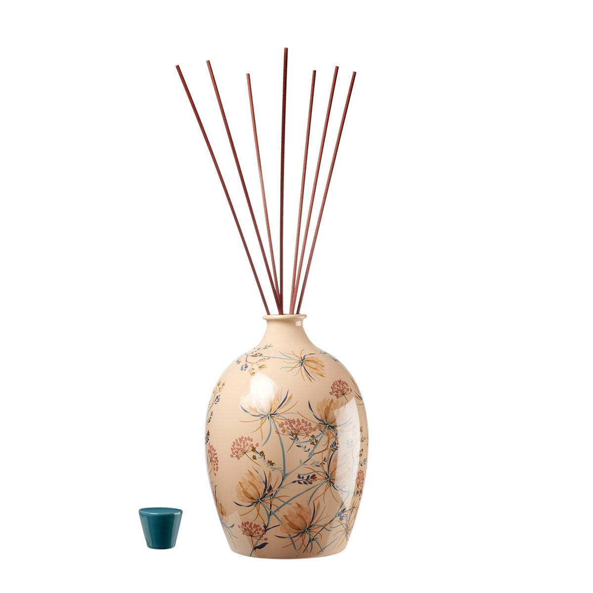 Diffusore di essenze "Dafne" da Lt. 2.90 con bastoncini neri e shopper. L'oca nera