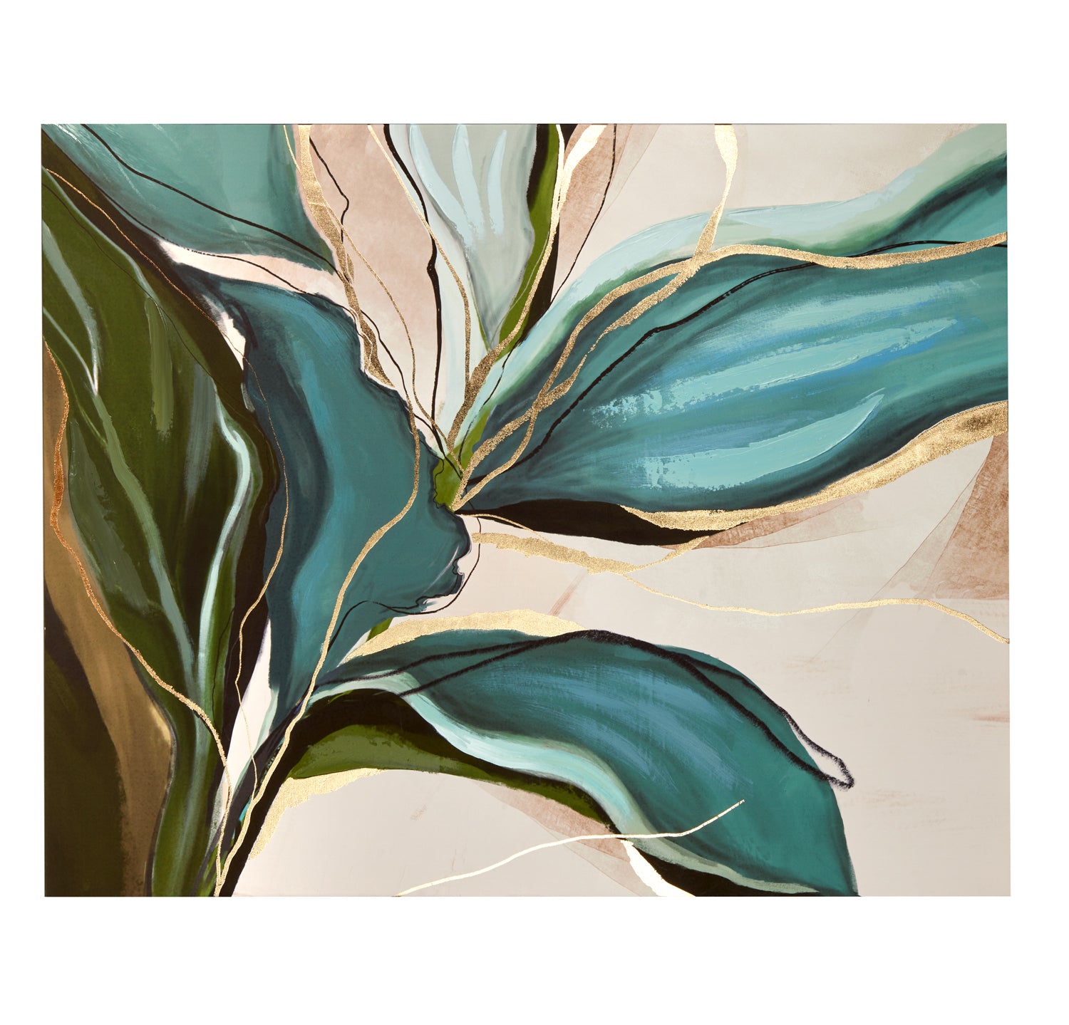 Quadro su tela foglie, 100x80 cm. L&#39;oca nera