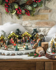 Paesaggio con pattinatori decorazione di Natale con luci Led, movimento e musica L'oca nera