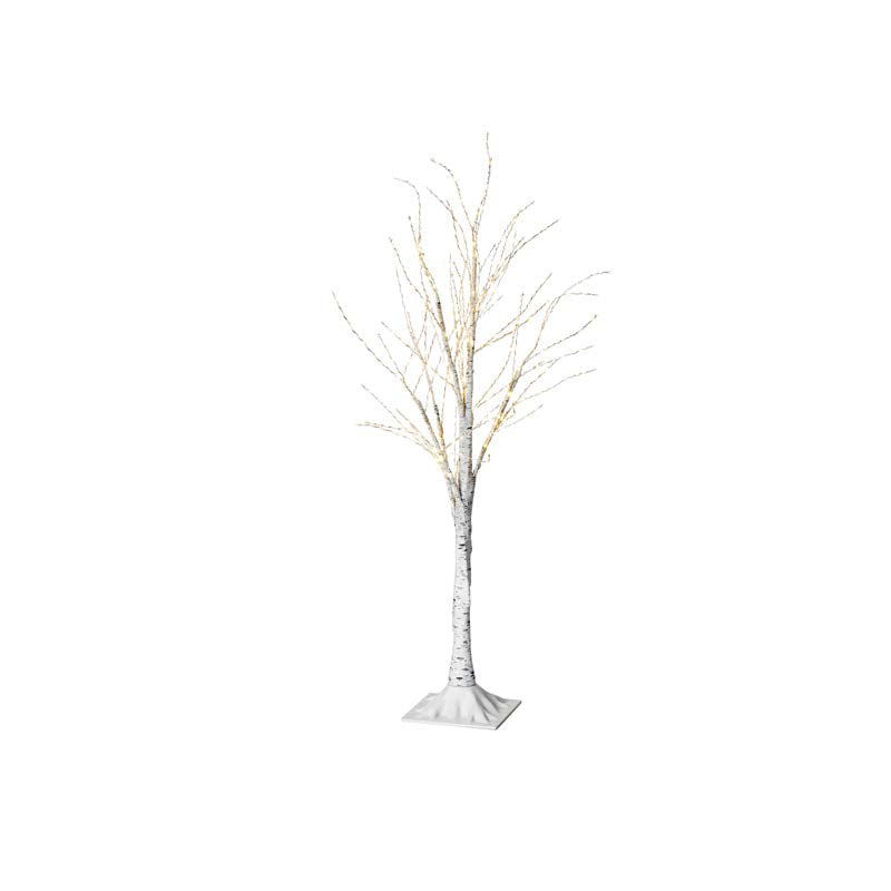 Albero piccolo bianco decorazione natalizia con 300 luci a led, altezza 100 cm. L'oca nera