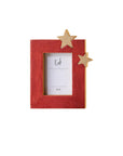 Portafoto grande rosso con patch stelle dorate. L'oca nera