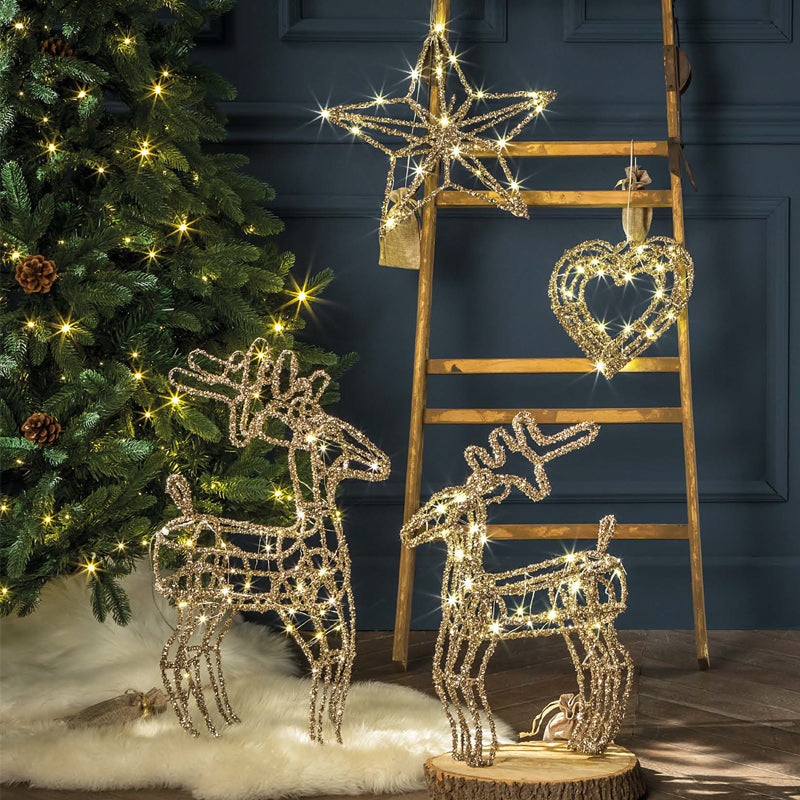 Stella misura Grande da appoggio, con luce a led, decorazione natalizia. L'oca nera