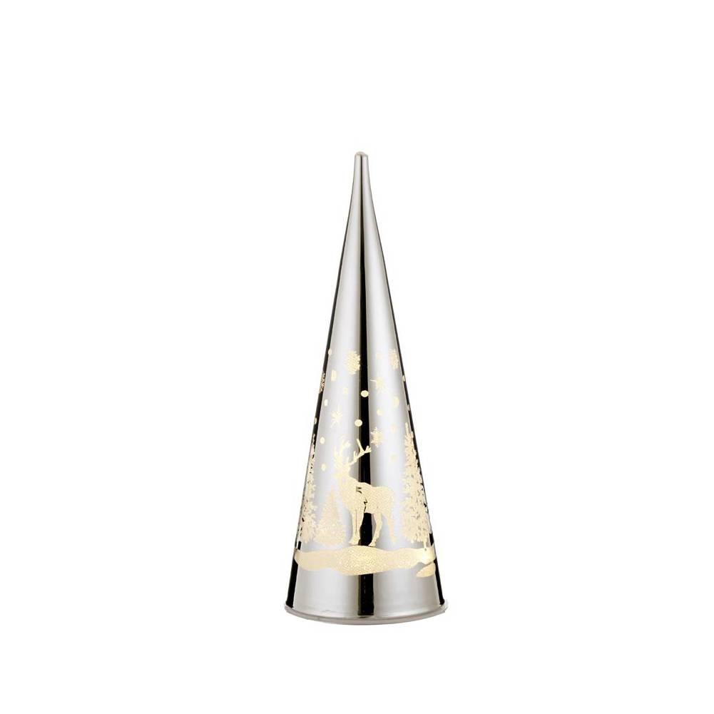 Decorazione natalizia da appoggio, Cono Medio, con luce a led. L'oca nera